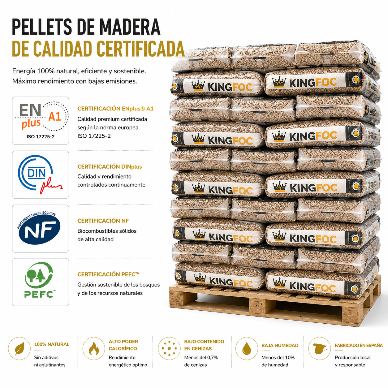 Pellet Kingfoc - Palet de 77 sacos